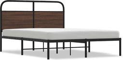 vidaXL - Bedframe - zonder - matras - bewerkt - hout - bruin - eikenkleur - 120x200 - cm