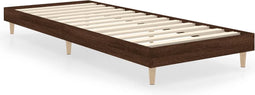 vidaXL - Bedframe - zonder - matras - bewerkt - hout - bruin - eikenkleur - 75x190 - cm