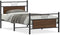 vidaXL - Bedframe - zonder - matras - bewerkt - hout - bruin - eikenkleur - 100x190 - cm