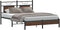 vidaXL - Bedframe - zonder - matras - bewerkt - hout - bruin - eikenkleur - 140x190 - cm