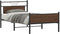 vidaXL - Bedframe - zonder - matras - bewerkt - hout - bruin - eikenkleur - 100x200 - cm