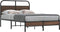 vidaXL - Bedframe - zonder - matras - bewerkt - hout - bruin - eikenkleur - 135x190 - cm