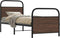 vidaXL - Bedframe - zonder - matras - bewerkt - hout - bruin - eikenkleur - 75x190 - cm