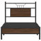vidaXL - Bedframe - zonder - matras - bewerkt - hout - bruin - eikenkleur - 90x200 - cm