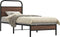 vidaXL - Bedframe - zonder - matras - bewerkt - hout - bruin - eikenkleur - 80x200 - cm