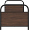 vidaXL - Bedframe - zonder - matras - bewerkt - hout - bruin - eikenkleur - 80x200 - cm
