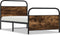 vidaXL - Bedframe - zonder - matras - bewerkt - hout - gerookt - eiken - 107x203 - cm