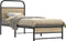 vidaXL - Bedframe - zonder - matras - bewerkt - hout - gerookt - eiken - 75x190 - cm