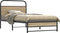 vidaXL - Bedframe - zonder - matras - bewerkt - hout - gerookt - eiken - 100x190 - cm