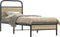 vidaXL - Bedframe - zonder - matras - bewerkt - hout - gerookt - eiken - 80x200 - cm