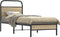 vidaXL - Bedframe - zonder - matras - bewerkt - hout - gerookt - eiken - 75x190 - cm