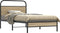 vidaXL - Bedframe - zonder - matras - bewerkt - hout - gerookt - eiken - 100x200 - cm