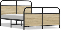 vidaXL - Bedframe - zonder - matras - bewerkt - hout - sonoma - eikenkleur - 120x190cm