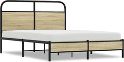 vidaXL - Bedframe - zonder - matras - bewerkt - hout - sonoma - eikenkleur - 120x190cm