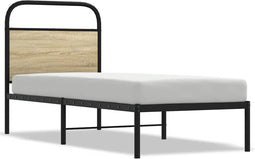 vidaXL - Bedframe - zonder - matras - bewerkt - hout - sonoma - eikenkleur - 80x200 - cm