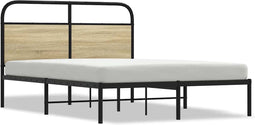 vidaXL - Bedframe - zonder - matras - bewerkt - hout - sonoma - eikenkleur - 135x190cm