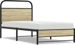 vidaXL - Bedframe - zonder - matras - bewerkt - hout - sonoma - eikenkleur - 80x200 - cm