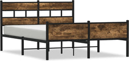 vidaXL - Bedframe - zonder - matras - hout - gerookt - eikenkleurig - 140x190 - cm