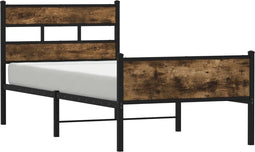 vidaXL - Bedframe - zonder - matras - hout - gerookt - eikenkleurig - 80x200 - cm