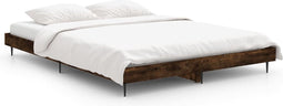 vidaXL - Bedframe - zonder - matras - hout - gerookt - eikenkleurig - 140x190 - cm