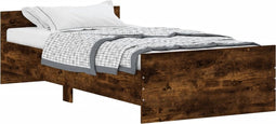 vidaXL - Bedframe - zonder - matras - hout - gerookt - eikenkleurig - 100x200 - cm