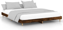 vidaXL - Bedframe - zonder - matras - hout - gerookt - eikenkleurig - 120x200 - cm