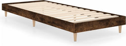 vidaXL - Bedframe - zonder - matras - hout - gerookt - eikenkleurig - 75x190 - cm