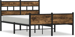 vidaXL - Bedframe - zonder - matras - hout - gerookt - eikenkleurig - 120x200 - cm