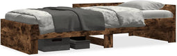 vidaXL - Bedframe - zonder - matras - hout - gerookt - eikenkleurig - 90x200 - cm