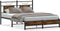 vidaXL - Bedframe - zonder - matras - hout - gerookt - eikenkleurig - 150x200 - cm