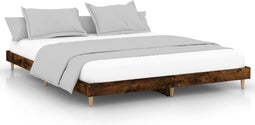 vidaXL - Bedframe - zonder - matras - hout - gerookt - eikenkleurig - 150x200 - cm