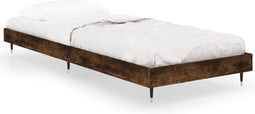 vidaXL - Bedframe - zonder - matras - hout - gerookt - eikenkleurig - 75x190 - cm
