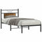 vidaXL - Bedframe - zonder - matras - hout - gerookt - eikenkleurig - 75x190 - cm
