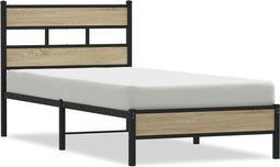 vidaXL - Bedframe - zonder - matras - hout - sonoma - eikenkleurig - 100x190 - cm