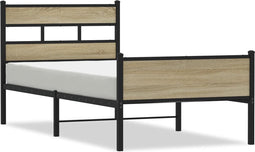 vidaXL - Bedframe - zonder - matras - hout - sonoma - eikenkleurig - 100x190 - cm
