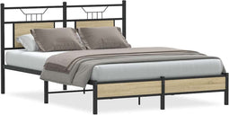 vidaXL - Bedframe - zonder - matras - hout - sonoma - eikenkleurig - 137x190 - cm