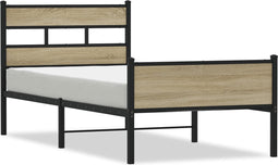 vidaXL - Bedframe - zonder - matras - hout - sonoma - eikenkleurig - 75x190 - cm