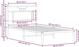vidaXL - Bedframe - zonder - matras - hout - sonoma - eikenkleurig - 90x200 - cm