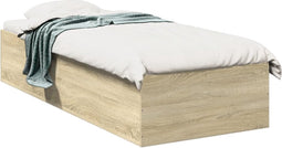 vidaXL - Bedframe - zonder - matras - hout - sonoma - eikenkleurig - 75x190 - cm