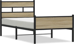 vidaXL - Bedframe - zonder - matras - hout - sonoma - eikenkleurig - 90x200 - cm