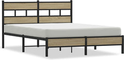 vidaXL - Bedframe - zonder - matras - hout - sonoma - eikenkleurig - 137x190 - cm