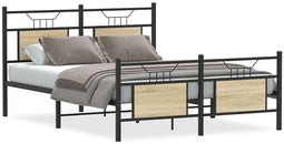 vidaXL - Bedframe - zonder - matras - hout - sonoma - eikenkleurig - 137x190 - cm
