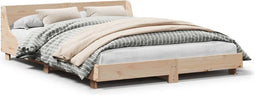 vidaXL - Bedframe - zonder - matras - massief - grenenhout - 135x190 - cm