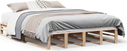 vidaXL - Bedframe - zonder - matras - massief - grenenhout - 135x190 - cm