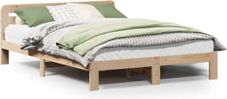 vidaXL - Bedframe - zonder - matras - massief - grenenhout - 150x200 - cm