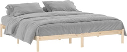 vidaXL - Bedframe - zonder - matras - massief - grenenhout - 193x203 - cm - kingsize