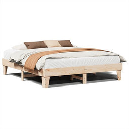 vidaXL - Bedframe - zonder - matras - massief - grenenhout - 200x200 - cm