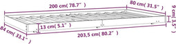 vidaXL - Bedframe - zonder - matras - massief - grenenhout - 80x200 - cm