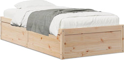 vidaXL - Bedframe - zonder - matras - massief - grenenhout - 90x190 - cm