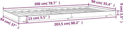 vidaXL - Bedframe - zonder - matras - massief - grenenhout - 90x200 - cm